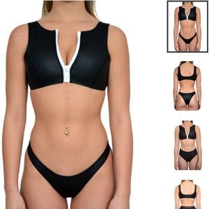 hoaka swimsuit zipper bikini top and bottom!